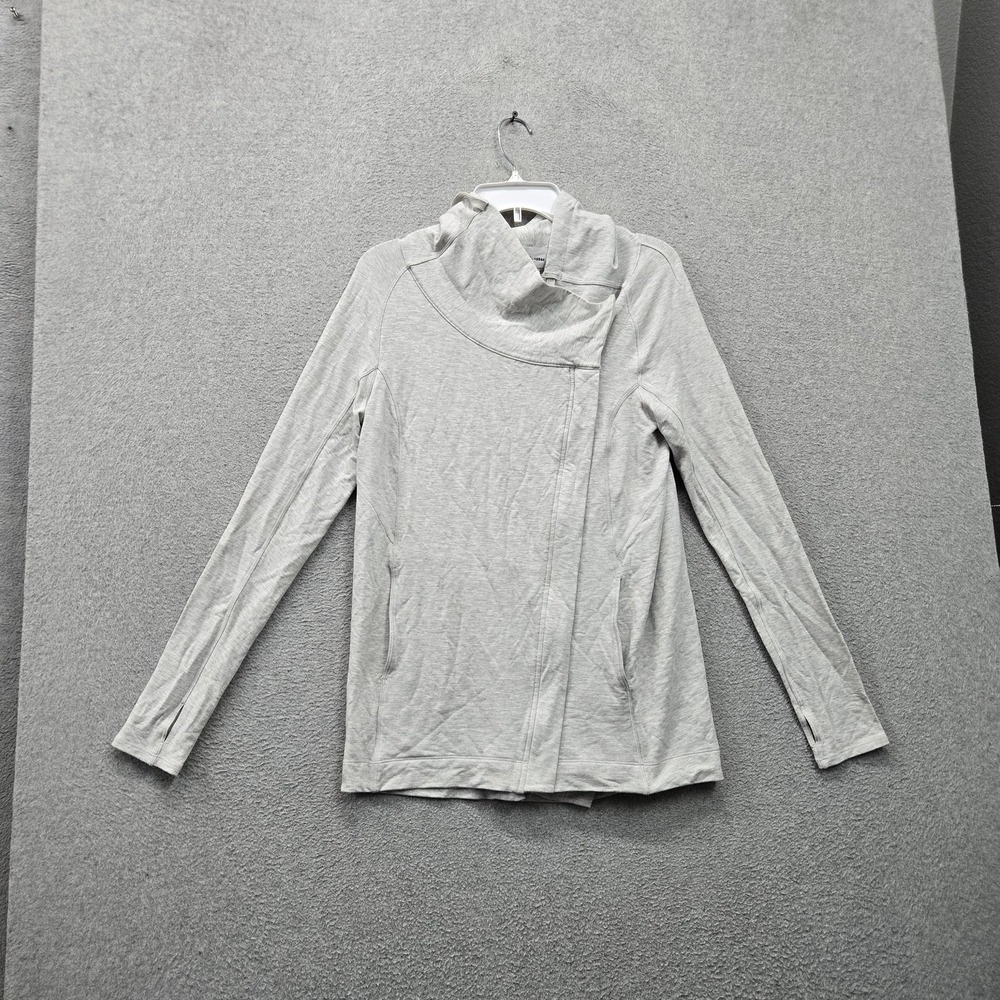 Lululemon Women Activewear Jacket 6 Gray Coast Easy Wrap Asymmetrical Cowl Neck